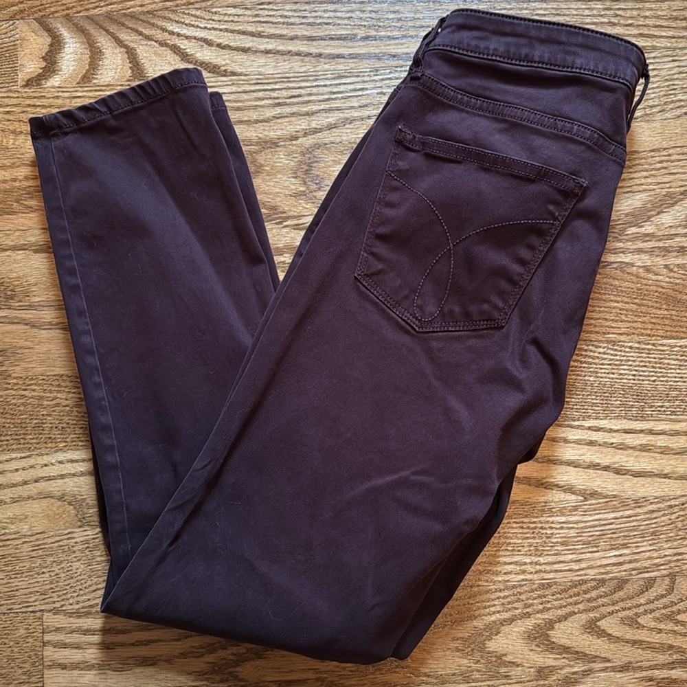 Calvin Klein Burgundy Jeans, 28, Ankle Skinny